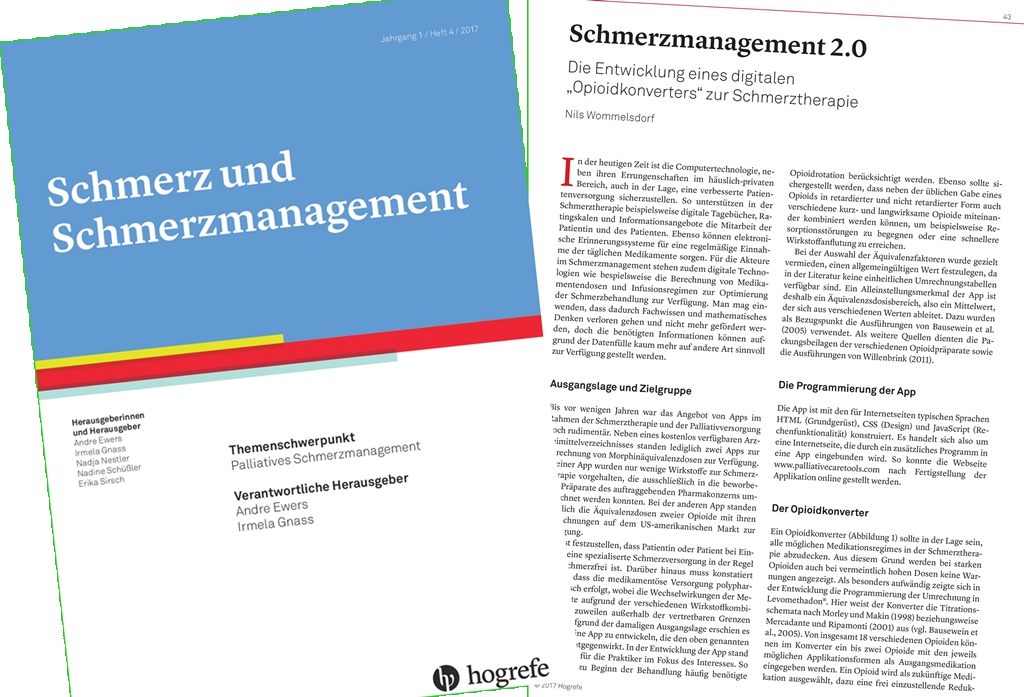 Schmerz und Schmerzmanagement 04-17 Palliatives Schmerzmanagement Cover (Fischer Verlag) https://doi.org/10.1024/2504-1037/a0000054